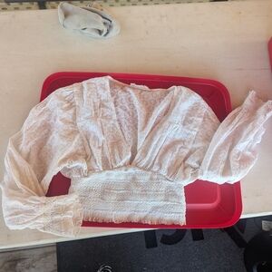 Sullivan White Eyelet Puff Sleeve Top